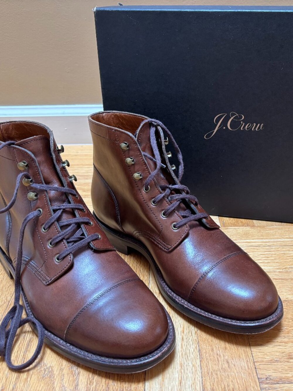 J.Crew Men Ludlow Cap Toe Boots Brown Size 10
